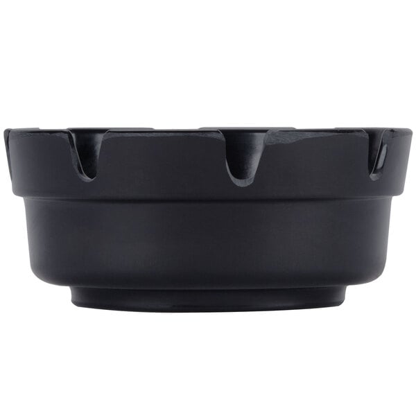4 1/4" x 1 3/4" Black Plastic Ashtray 12/Pack