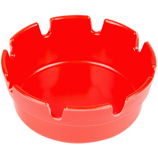 4 1/4" x 1 3/4" Red Plastic Ashtray 12/Pack
