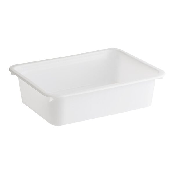 A white plastic rectangular dough proofing box with a lid and a handle.