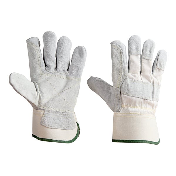 A pair of white Cordova Standard Grain Cowhide driver's gloves.