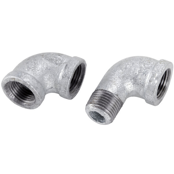 The T&S Safe-T-Link gas appliance connector with metal pipe fittings.