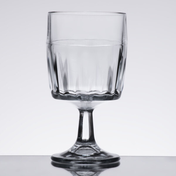 An Anchor Hocking Breckenridge goblet with a small rim and base.
