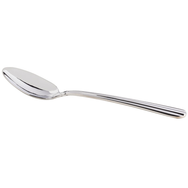 An Acopa Harmony stainless steel teaspoon with a silver handle and spoon.