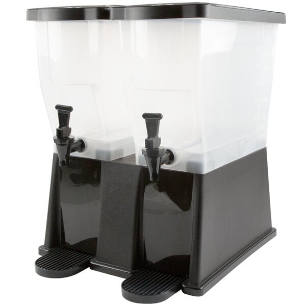 BEV Tek 3 Gallon Drink Dispenser, 1 Dishwashable Beverage Dispenser - Detachable Tank, Includes Decals, Black Plastic Carnival Juice Dispenser, with S