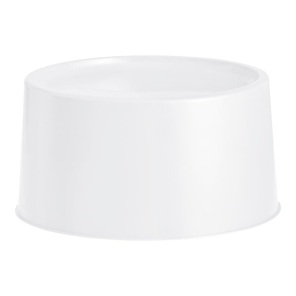 A white round base designed for supporting 3 and 6 gallon beverage dispensers.