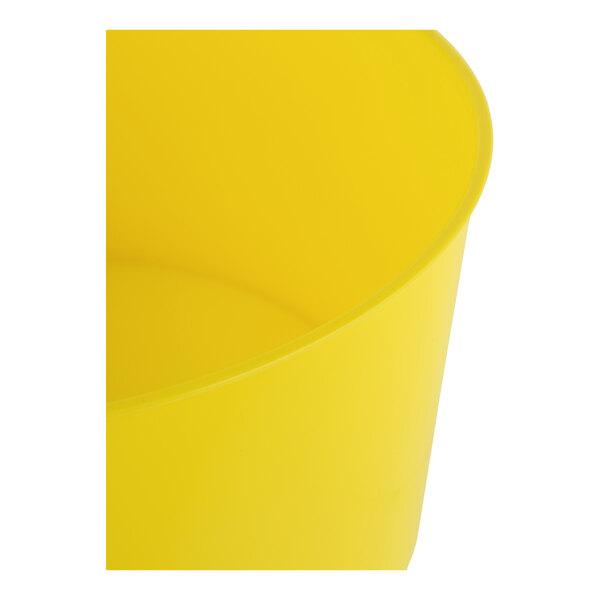 A yellow plastic base for a 3 or 6 gallon round beverage dispenser.