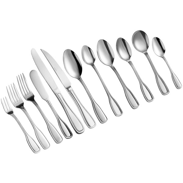 An Acopa Saxton stainless steel oval bowl dinner/dessert spoon.