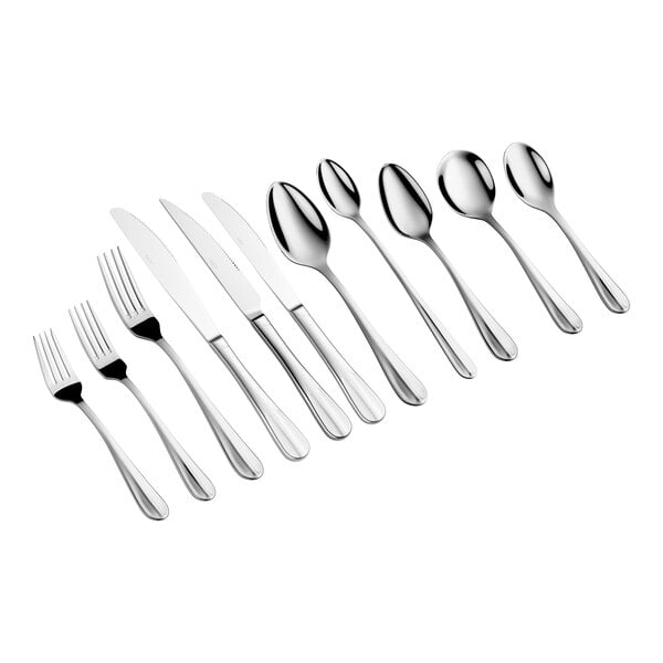 Acopa Benson 8 1/8" 18/0 Stainless Steel Heavy Weight European Table Fork - 12/Case