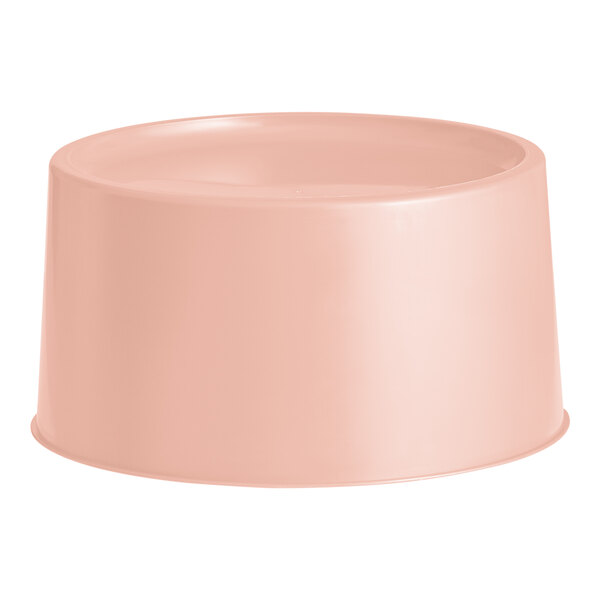A round, rose-colored plastic base designed for supporting 3 and 6 gallon beverage dispensers.