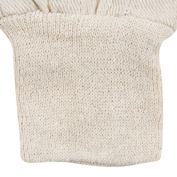 A pair of white Cordova canvas work gloves with a knitted cuff.