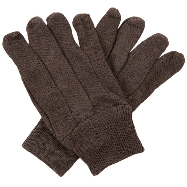 Outdoors 2 Pairs of Brown 100% Cotton Jersey Work Gloves 