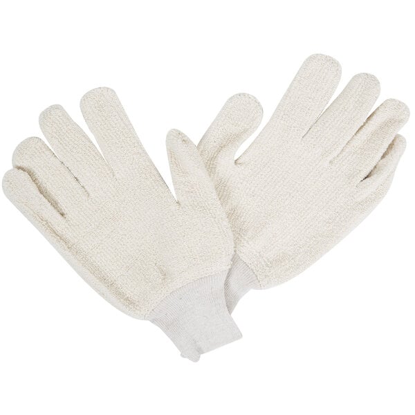 A pair of Cordova beige cotton work gloves.