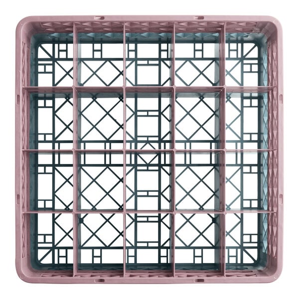 Noble Warewashing 20-Compartment Gray Full-Size Glass Rack with 2 Brown Extenders