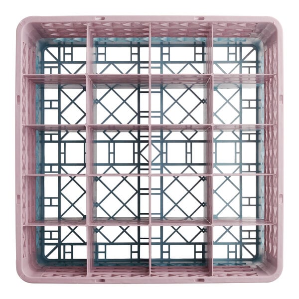 Noble Warewashing 20-Compartment Gray Full-Size Glass Rack with 3 Brown Extenders