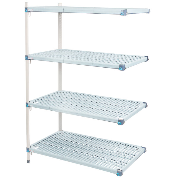 A white MetroMax Q add on unit with three shelves.