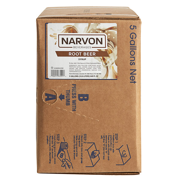 Narvon 5 Gallon Bag In Box Old Fashioned Root Beer Beverage Soda Syrup