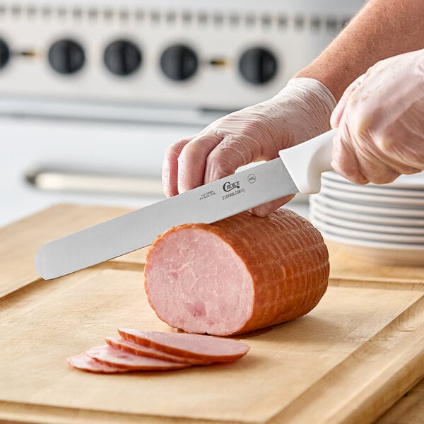 Choice 10" White Straight Edge Slicing Knife