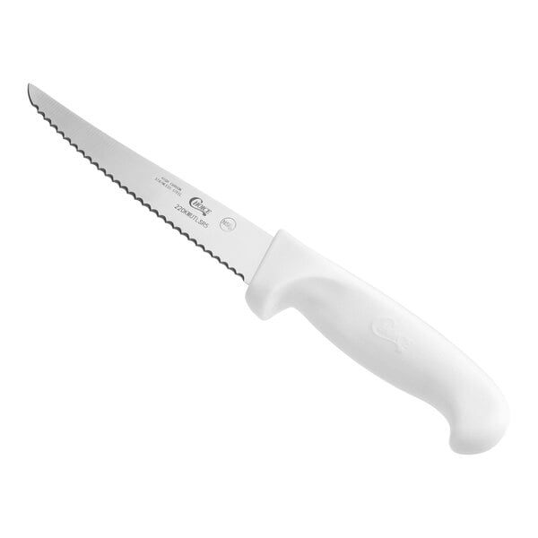 Choice 5" Serrated Edge Utility Knife with White Handle