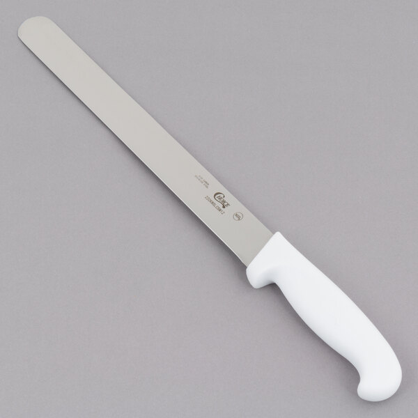 Choice 12" White Straight Edge Slicing Knife