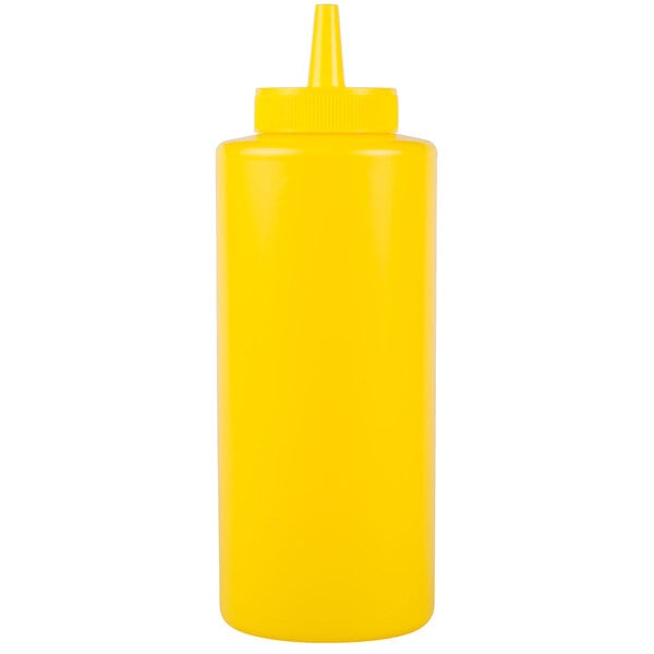 Choice 12 oz. Yellow Squeeze Bottle - 6/Pack