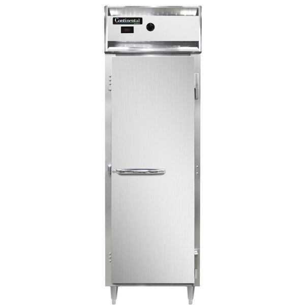 A Continental holding cabinet with a white door and silver handle.