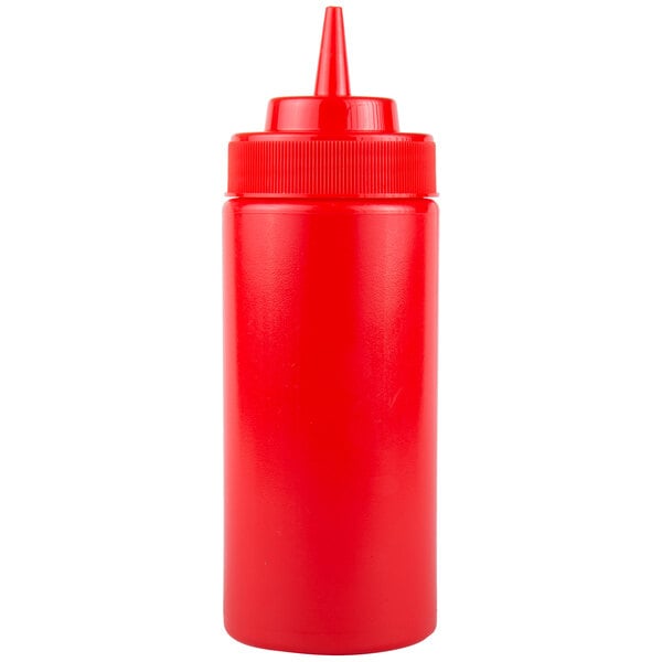 Details about    6-Pack Red Wide Mouth Round Plastic Ketchup Squeeze Bottles 16 oz 