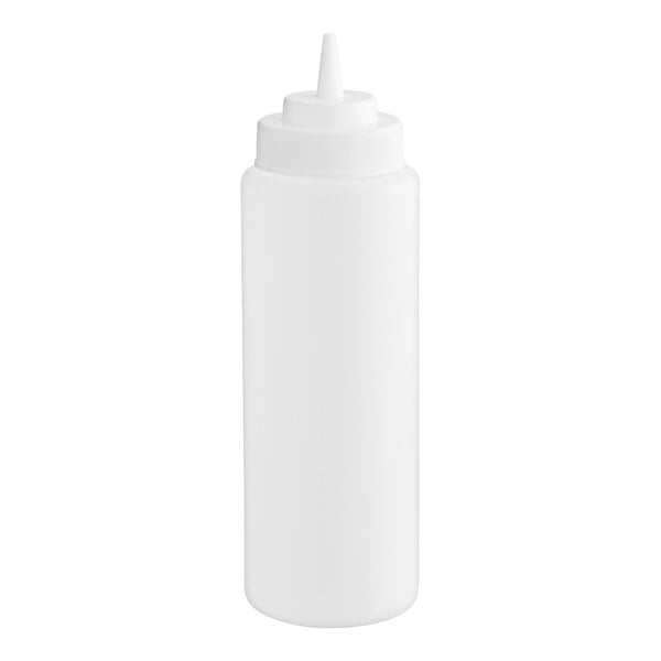Choice 32 oz. Clear Wide Mouth Squeeze Bottle - 6/Pack