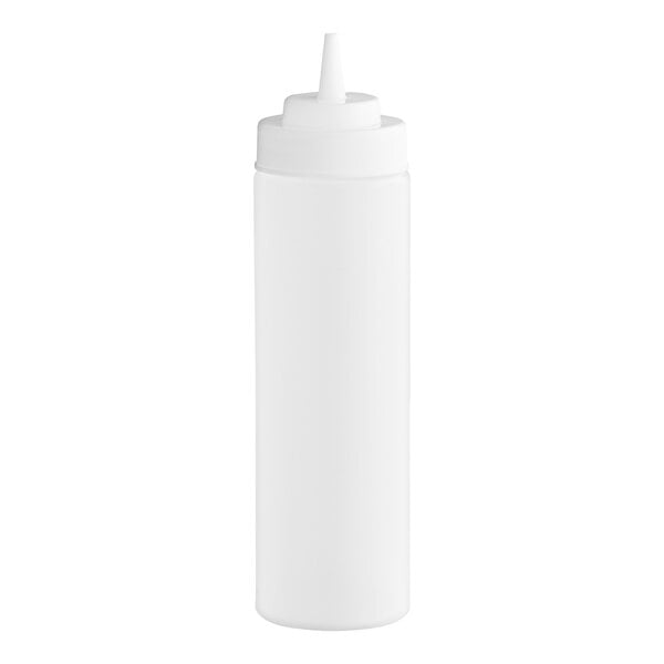 Choice 24 oz. Clear Wide Mouth Squeeze Bottle - 6/Pack
