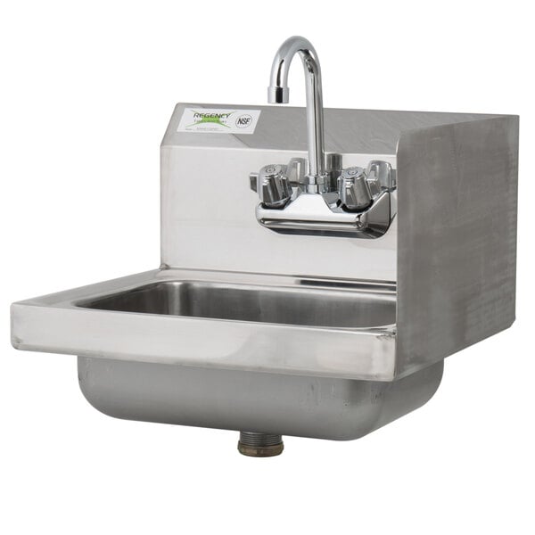 17" x 15" Hand Wash Sink FAUCET KIT Commercial Stainless Steel Right