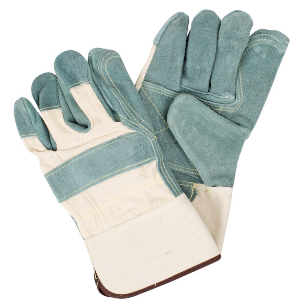 white canvas work gloves