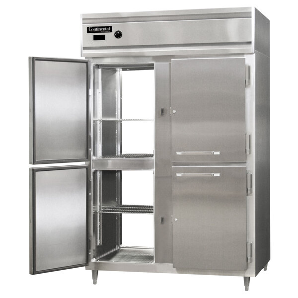 A large stainless steel Continental pass-through holding cabinet with a silver door.