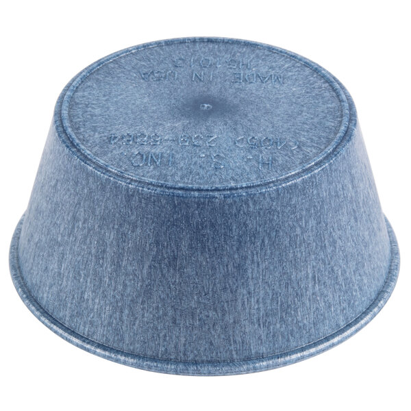 A blue HS Inc. polyethylene ramekin on a table.