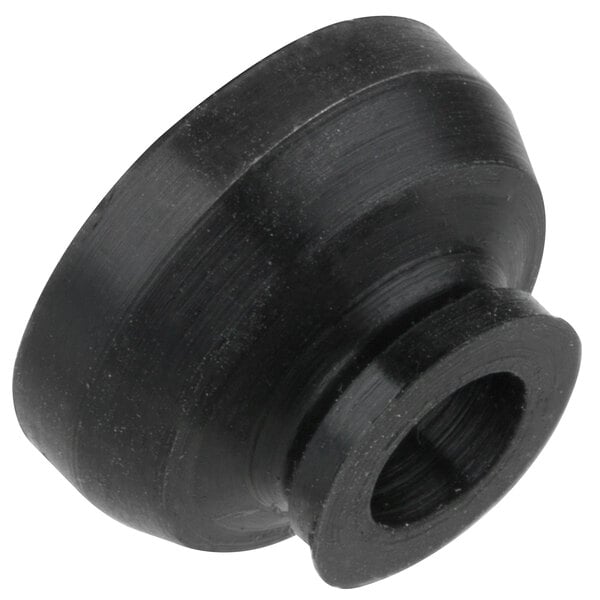 A black rubber seal ring with a hole in it.
