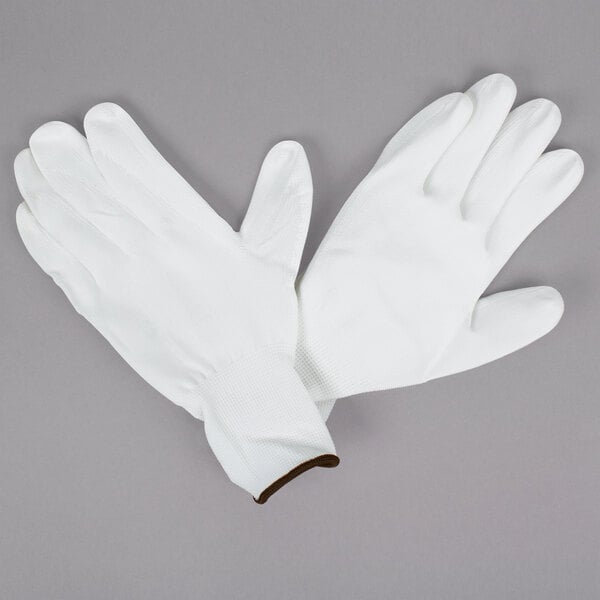 white nylon gloves