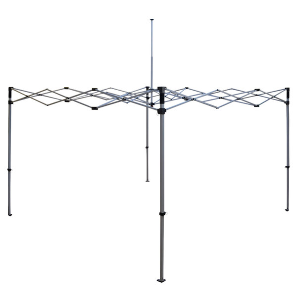 A blue Caravan Canopy Traveler kit with two poles on it.