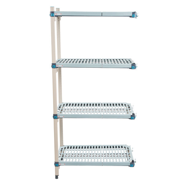 A white MetroMax 4 add on unit with four shelves.