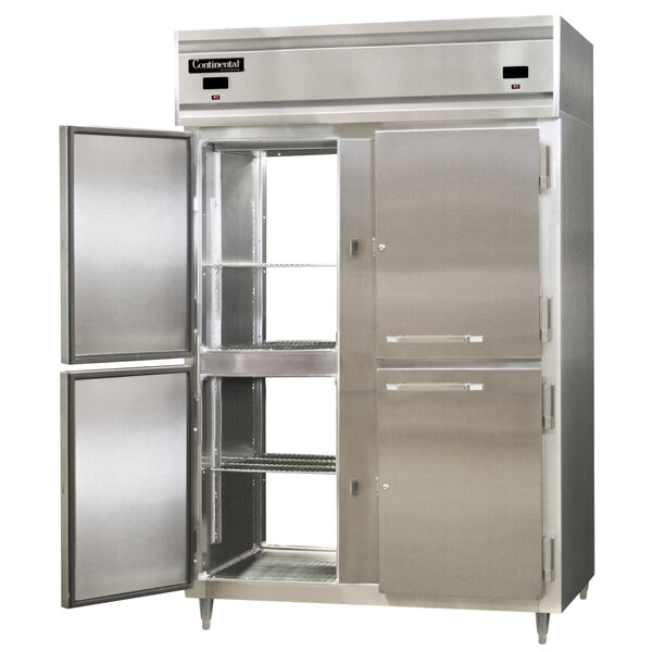 A large stainless steel Continental refrigerator with two doors.