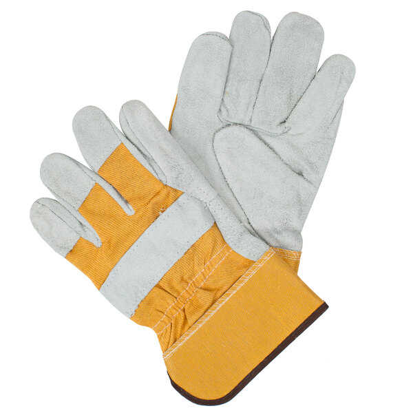 yellow work gloves