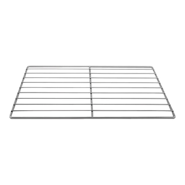 An Alto-Shaam flat metal shelf with a grid.