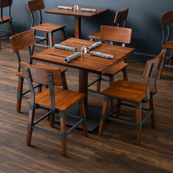 Lancaster Table Seating 30 Square, Antique Wood Table Top