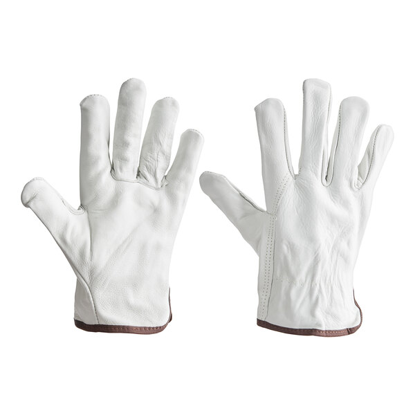 A pair of Cordova white leather driver's gloves.