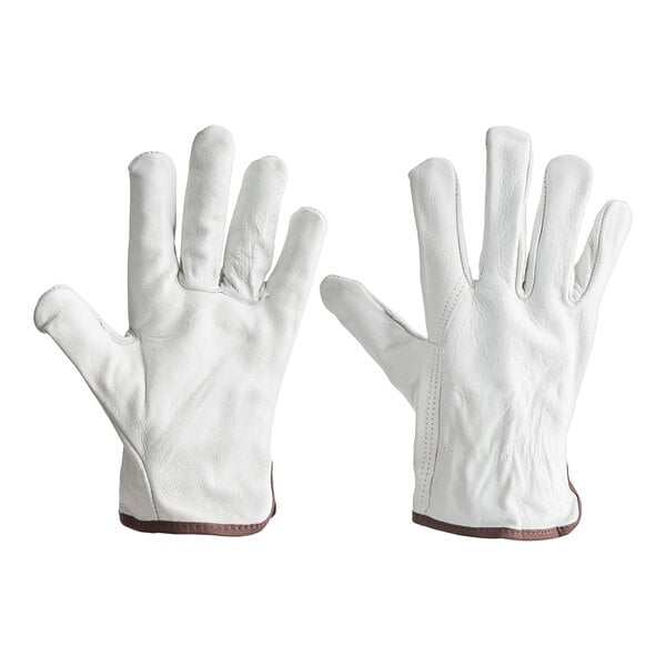 A pair of Cordova white leather driver's gloves.