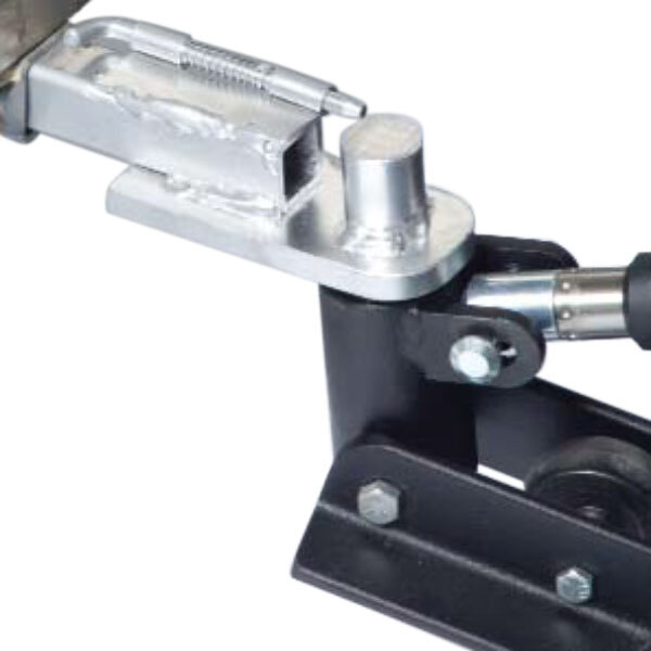 A Lakeside male hitch with a metal clamp and handle.