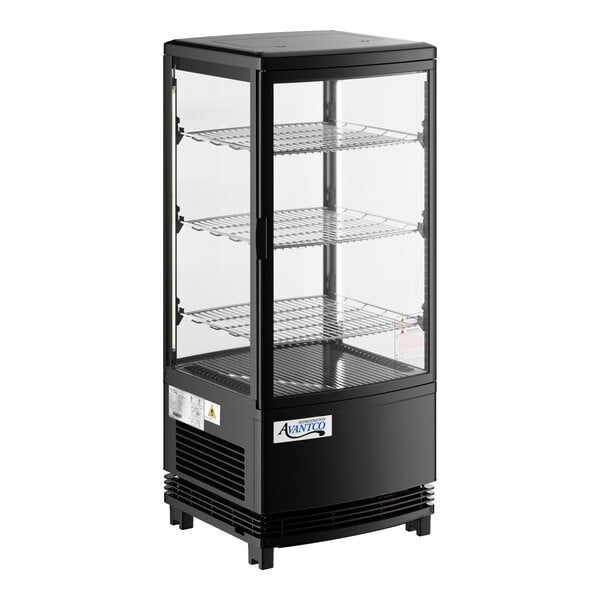 Avantco GSM-3-2-HC Black Glass Sided Pass-Through Countertop Display Refrigerator