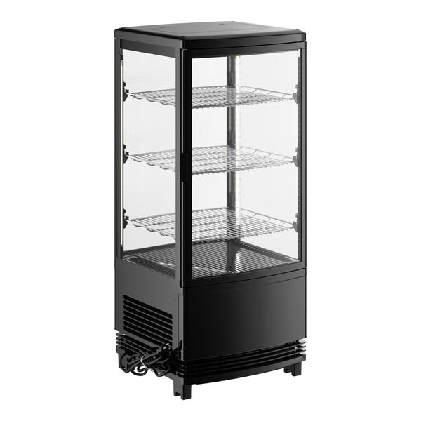 Avantco GSM-3-2-HC Black Glass Sided Pass-Through Countertop Display Refrigerator