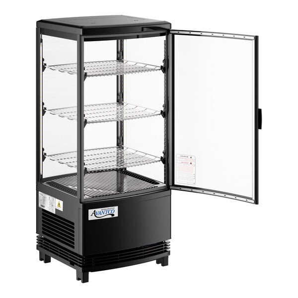 Avantco GSM-3-2-HC Black Glass Sided Pass-Through Countertop Display Refrigerator