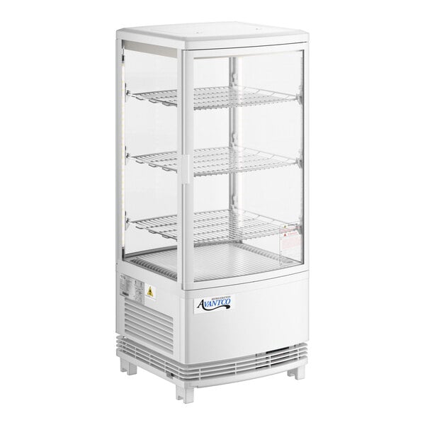 Avantco GSM-3-2-HC White Glass Sided Pass-Through Countertop Display Refrigerator