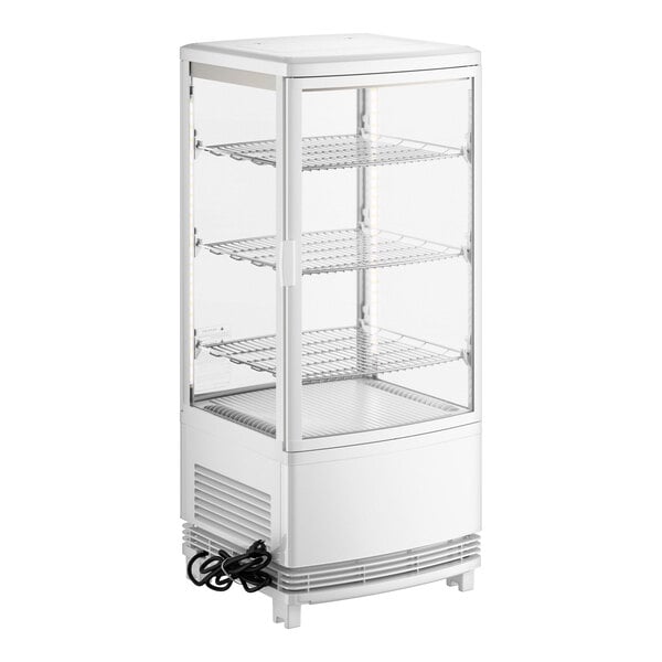 Avantco GSM-3-2-HC White Glass Sided Pass-Through Countertop Display Refrigerator