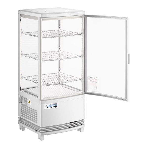 Avantco GSM-3-2-HC White Glass Sided Pass-Through Countertop Display Refrigerator