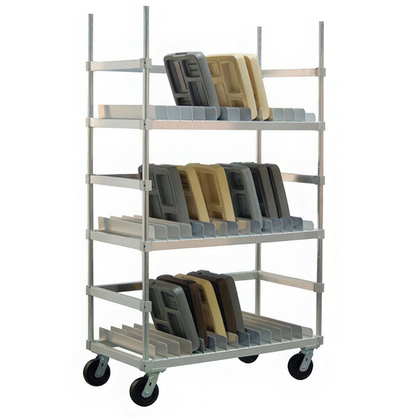 A Lakeside metal drying rack with 54 adjustable trays.